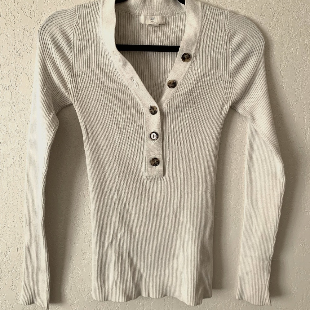 H&M White Knit Top